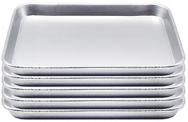 윌리브 알루미늄 직사각 쟁반 민자형, 실버, 5개