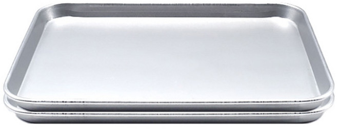 윌리브 알루미늄 직사각 쟁반 민자형, 실버, 2개