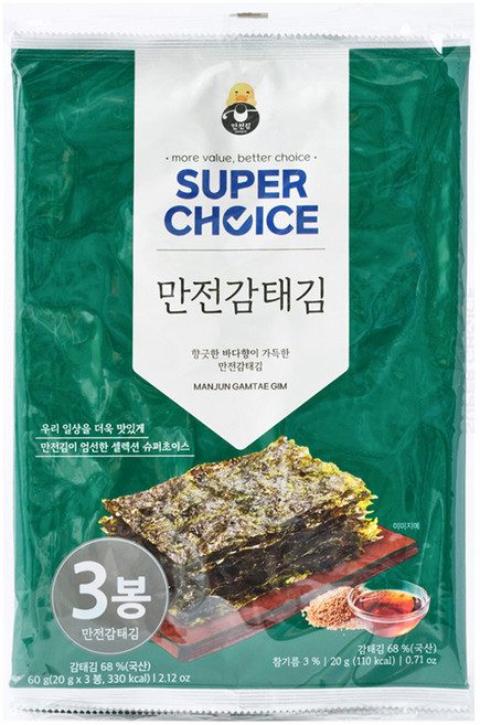 만전김 슈퍼초이스 감태김, 60g, 1개
