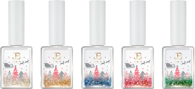 진비 아이비 슈팅스타 크리스마스 에디션 젤네일 5종 세트, 혼합색상, 1개, 11ml
