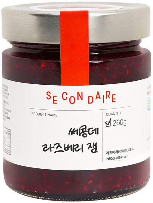 쎄콩데 무가당 자일리톨 라즈베리 잼, 260g, 1개