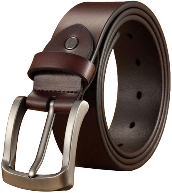 Afecto 男士簡約鋼扣牛皮皮帶