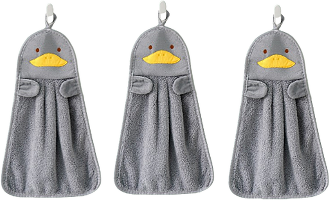 리나블루 고리형 핸드 타올, 오리그레이, 3개