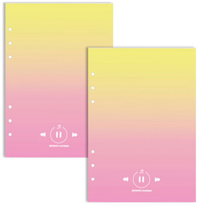 세컨드맨션 A5 6공 리필속지 그라데이션 옐로우 핑크, 2개, 1개입