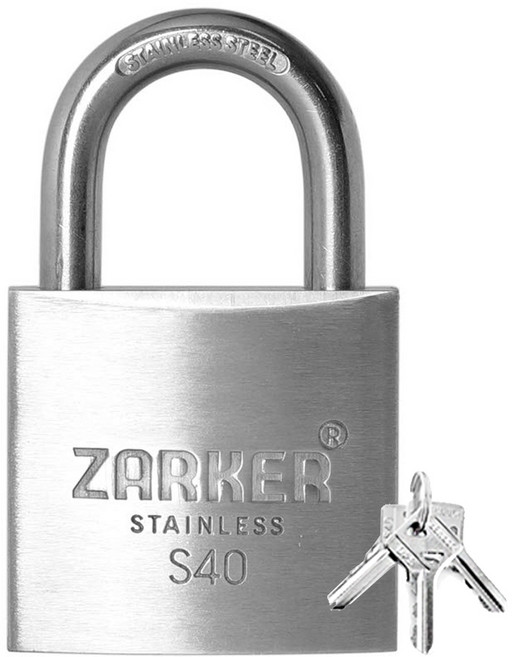 자커 스테인리스 스틸 녹방지 자물쇠 S40 + 동일키 3P, 1세트