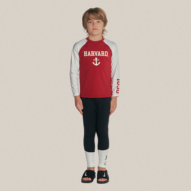 하버드키즈 아동공용 수영복 긴팔 상하의 세트 H072MR