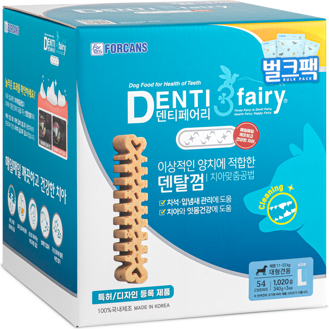 포켄스덴티페어리 강아지 덴탈껌 L, 1.02kg, 1개, 타피오카