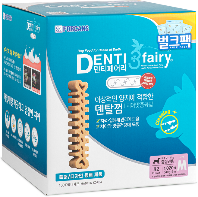 포켄스덴티페어리 강아지 덴탈껌 M, 타피오카, 1.02kg, 1개