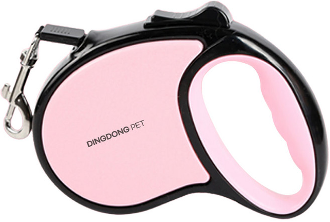 딩동펫 반려동물 데일리 원터치 자동 리드줄, 핑크, 1개