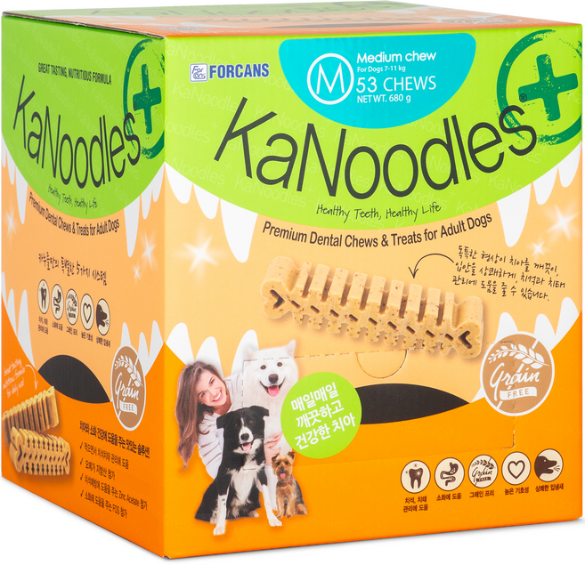 카누들 플러스 필로팩 강아지 덴탈껌 M, 구강청결, 13g, 1개