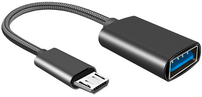 헨센 스마트폰 USB 연결 변환젠더 5핀, 블랙, 1개, 10cm