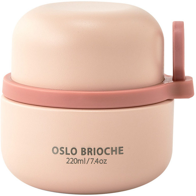 오슬로 스텐 316 브리오슈 보온 도시락 푸드자, 핑크, 220ml, 1개