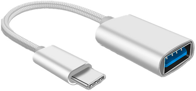 헨센 스마트폰 USB 연결 변환젠더 C타입, 그레이, 1개, 10cm