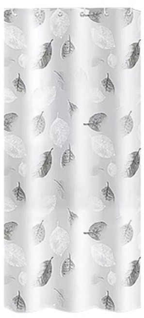 블럭마트 심플 나뭇잎 샤워커튼, 혼합색상, 1개