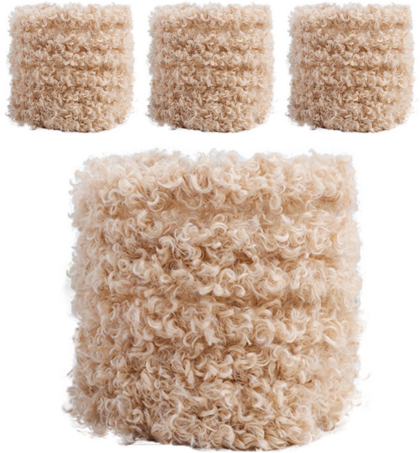 알로데 꼬불 테디 모루 공예 털 철사 1m 4p 세트, 14 밀크옐로우, 1세트