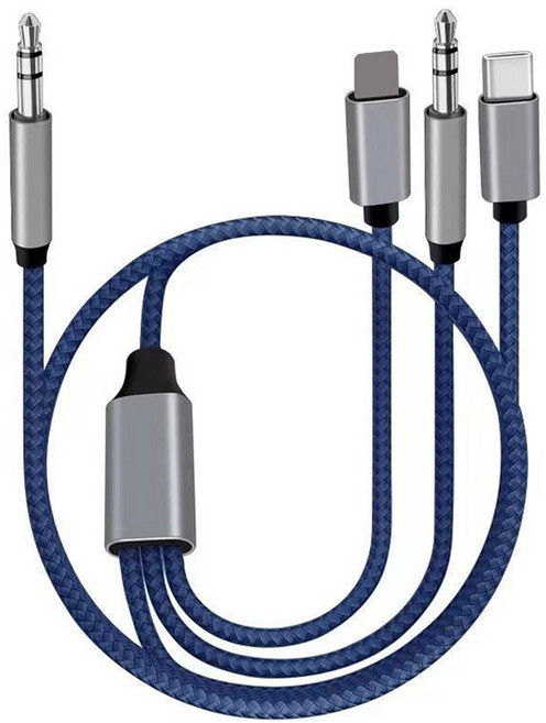 리버폭스 차량용 오디오 3.5mm C타입 8PINto AUX 케이블 CP2, 1개