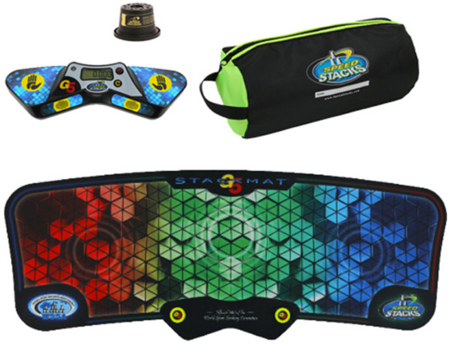 스피드스택스 5세대 프로 타이머 + 스택매트 + 기어백 + 컵키퍼 세트, 혼합색상, 1세트