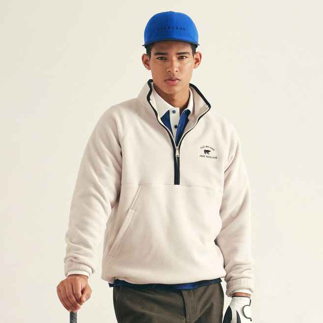 잭니클라우스 남성용 골프 플리스 하프 집업 아노락 긴팔 티셔츠 LNTAW23331