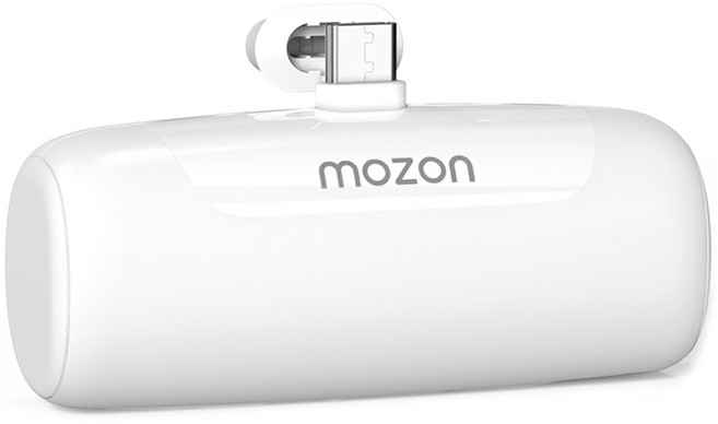 모즈온 일체형 도킹형 미니 보조배터리 5000mAh C타입, 화이트