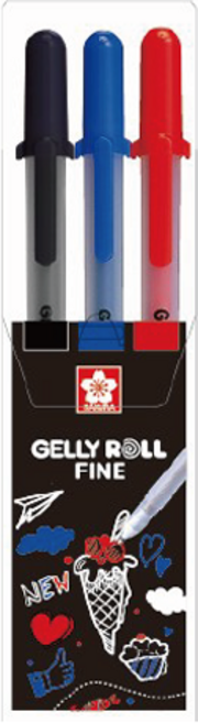 겔리롤 사쿠라 파인 3종 세트 0.6mm, 파인 3본, 1세트