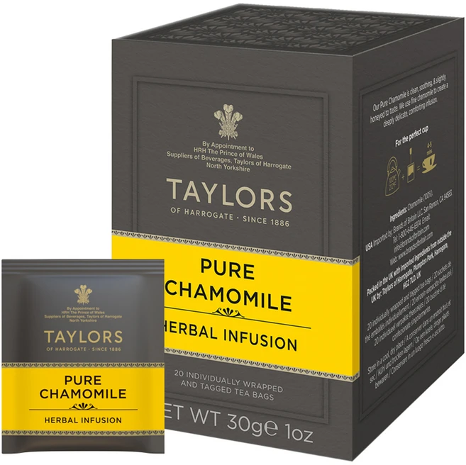 테일러 오브 헤로게이트 퓨어 캐모마일 허브차 티백, 20개입, 1개, 1.5g - 쿠팡