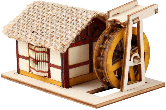 영공방 DIY 나무 모형 조립키트 미니 물레방앗간 YM586, 혼합색상, 1개
