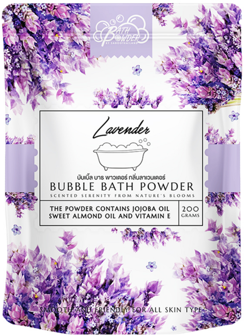 Saboo 泡沫沐浴粉 LAVENDER 薰衣草 200g 含有荷荷巴油 甜杏仁油和維生素E, 1包