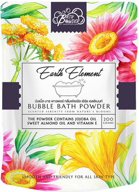 Saboo 台灣公司貨 泡沫沐浴粉 EARTH ELEMENT 大地元素, 200g, 1包