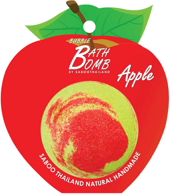 Saboo 台灣公司貨 泡泡沐浴球 RED APPLE 紅蘋果, 150g, 1顆