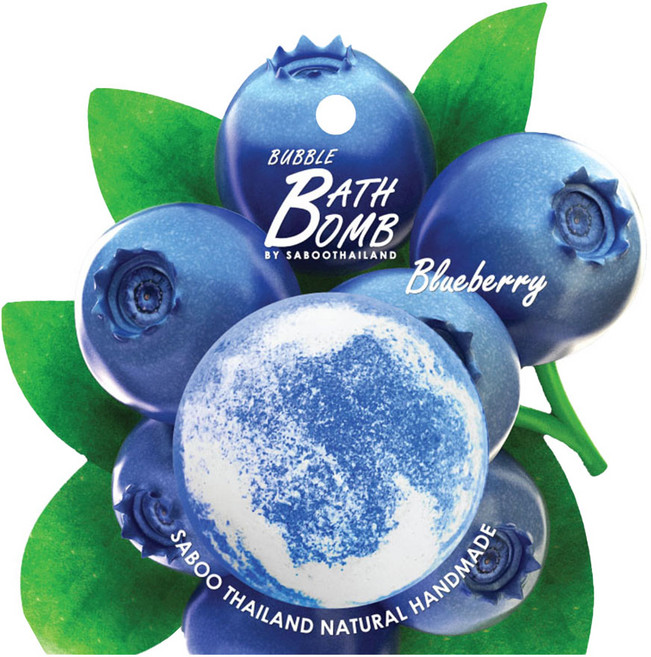 Saboo 台灣公司貨 泡泡沐浴球 BLUEBERRY 藍莓, 150g, 1顆