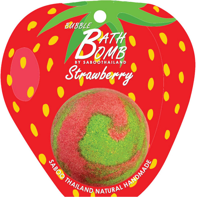 Saboo 台灣公司貨 泡泡沐浴球 STRAWBERRY 草莓, 150g, 1顆