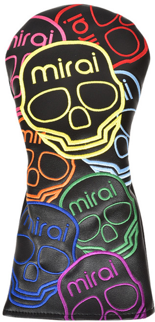 mirai 스컬 자수 드라이버 헤드커버, 블랙, 1개