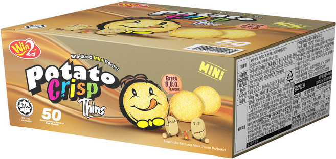 윈윈푸드 포테이토크리스프 씬 엑스트라 바베큐맛 50p, 450g, 1개