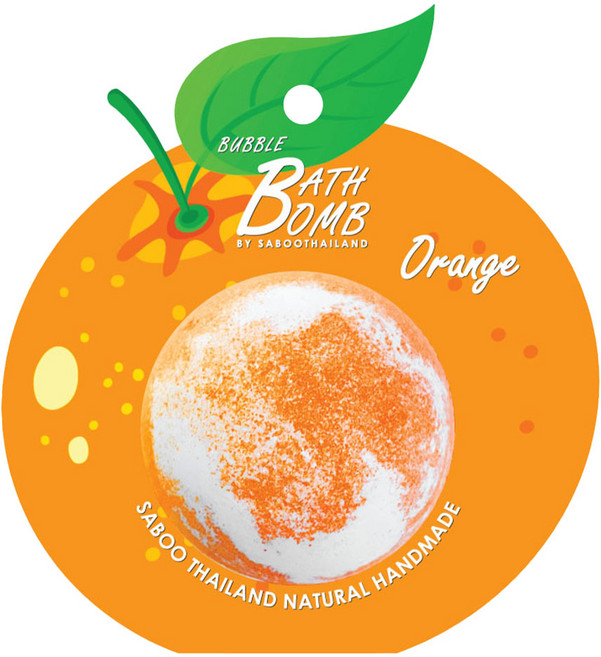Saboo 台灣公司貨 泡泡沐浴球 ORANGE 橘子, 150g, 1顆