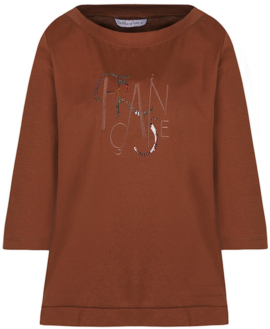 샤트렌 여성용 프린팅 포인트 칠부 티셔츠 HCCFTS201