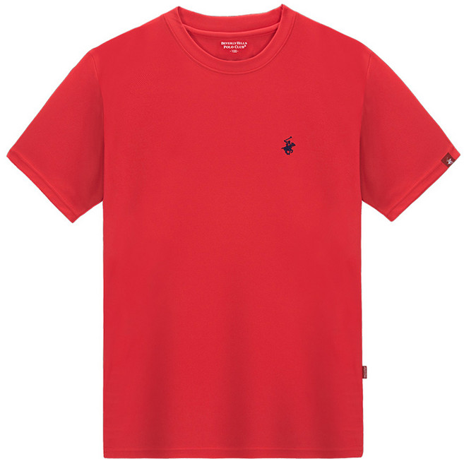 BEVERLY HILLS POLO CLUB 比佛利保羅 男女通用 涼感 透氣 Ice Cool-Ever 小標誌 短袖 T恤 CPW0T05, 紅色
