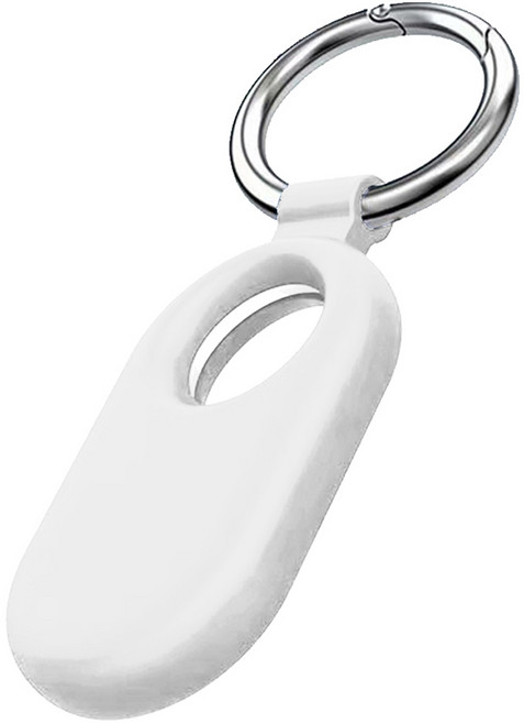 구스페리 갤럭시 스마트 태그2 호환 실리콘 키링 케이스, 화이트, 1개