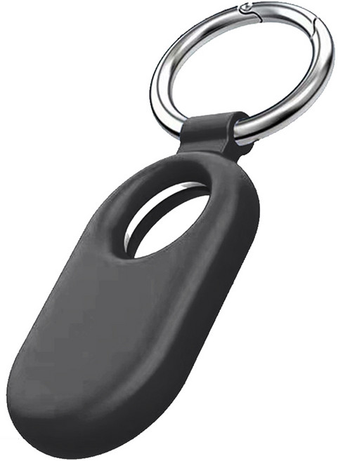 구스페리 갤럭시 스마트 태그2 호환 실리콘 키링 케이스, 블랙, 1개