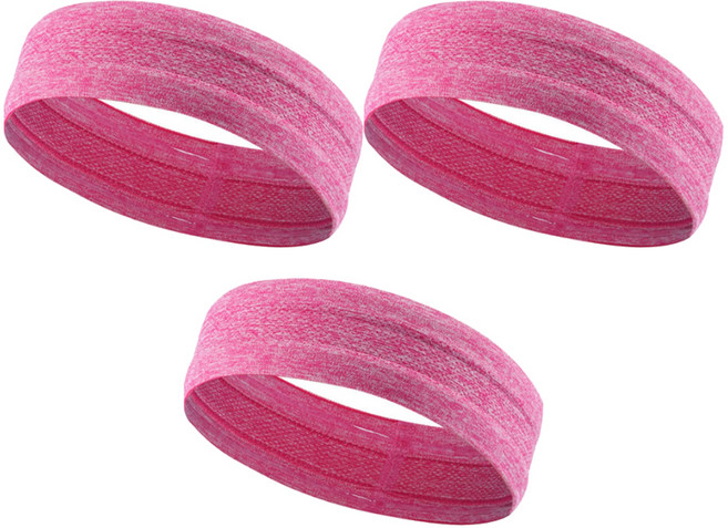 지앤와이 멜란지 미끄럼방지 통기성 스포츠 헤어밴드, 핑크, 3개