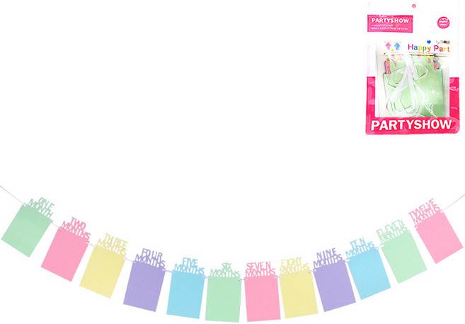 파티쇼 1년성장기록 생일포토가랜드, 혼합색상, 1개