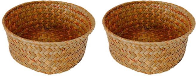 마켓피오 홈 라탄 다기능 수납 잡화 보관 바구니, 타입2, 2개