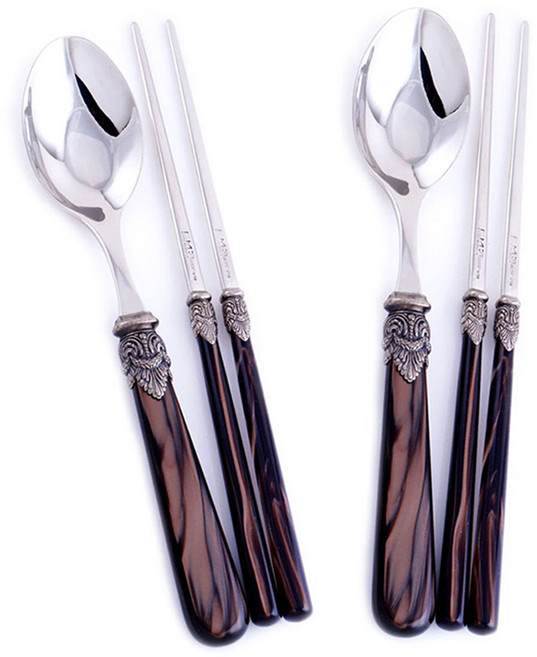 EME 나폴레옹 한식수저세트, 브라운, 숟가락 + 젓가락, 2세트