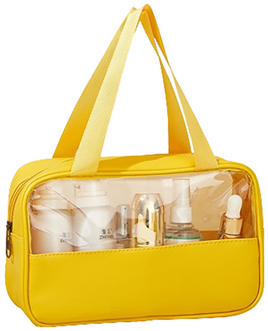 블럭마트 휴대용 세면 목욕가방 중형, 1개, 옐로우