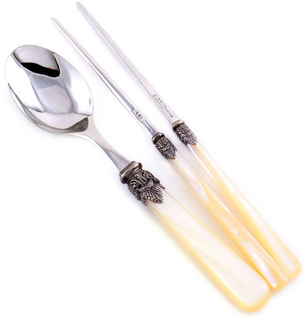 EME 나폴레옹 한식기 1인조 세트, 아이보리, 숟가락 + 젓가락, 1세트