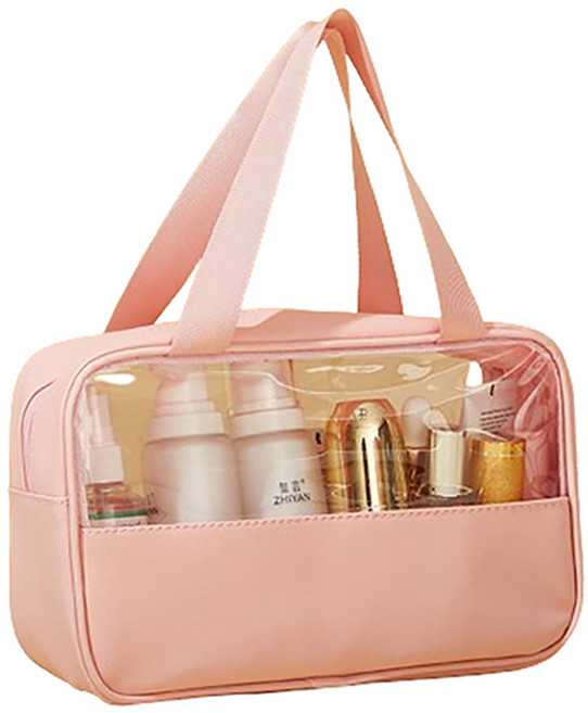 블럭마트 휴대용 세면 목욕가방 중형, 1개, 핑크