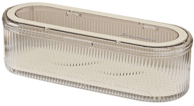 에버하우스 메이크업 퍼프 브러쉬 수납함 A타입, 1개, 아이보리