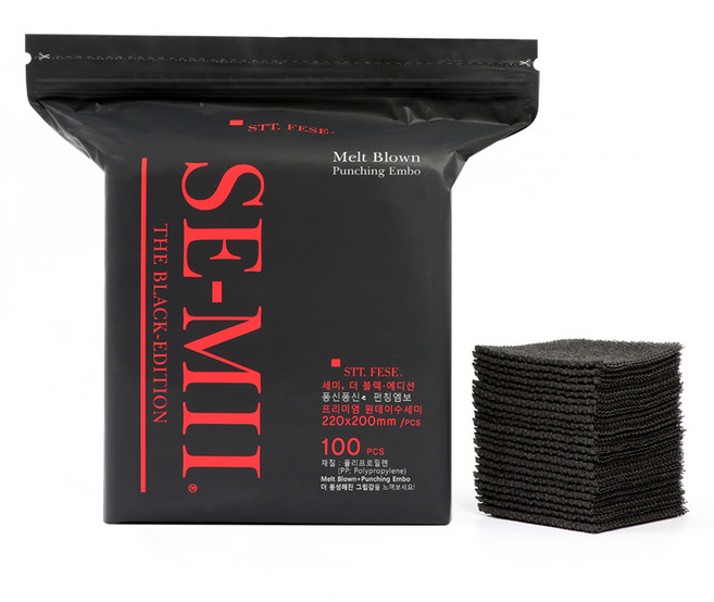 세미 블랙에디션 더도톰 버블 수세미, 딥블랙, 100개입, 1개