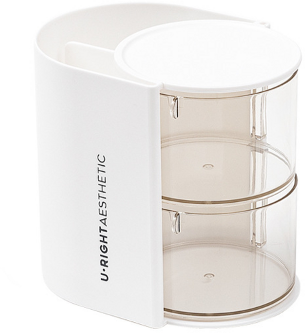 에버하우스 다용도 메이크업 회전 수납함, 화이트, 1개