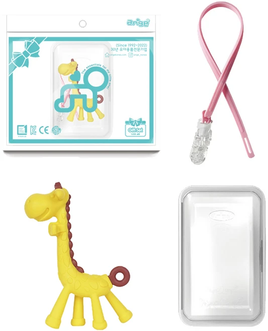 앙쥬 베스트 치발기 세트, 치발기 + 보관 케이스 + 스트랩, 혼합색상, 1세트 - 쿠팡