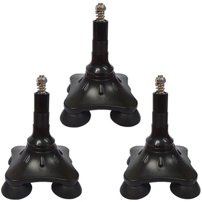 캠프닉 교체용 고무발 네발 지팡이 CN2000, 3개, 블랙